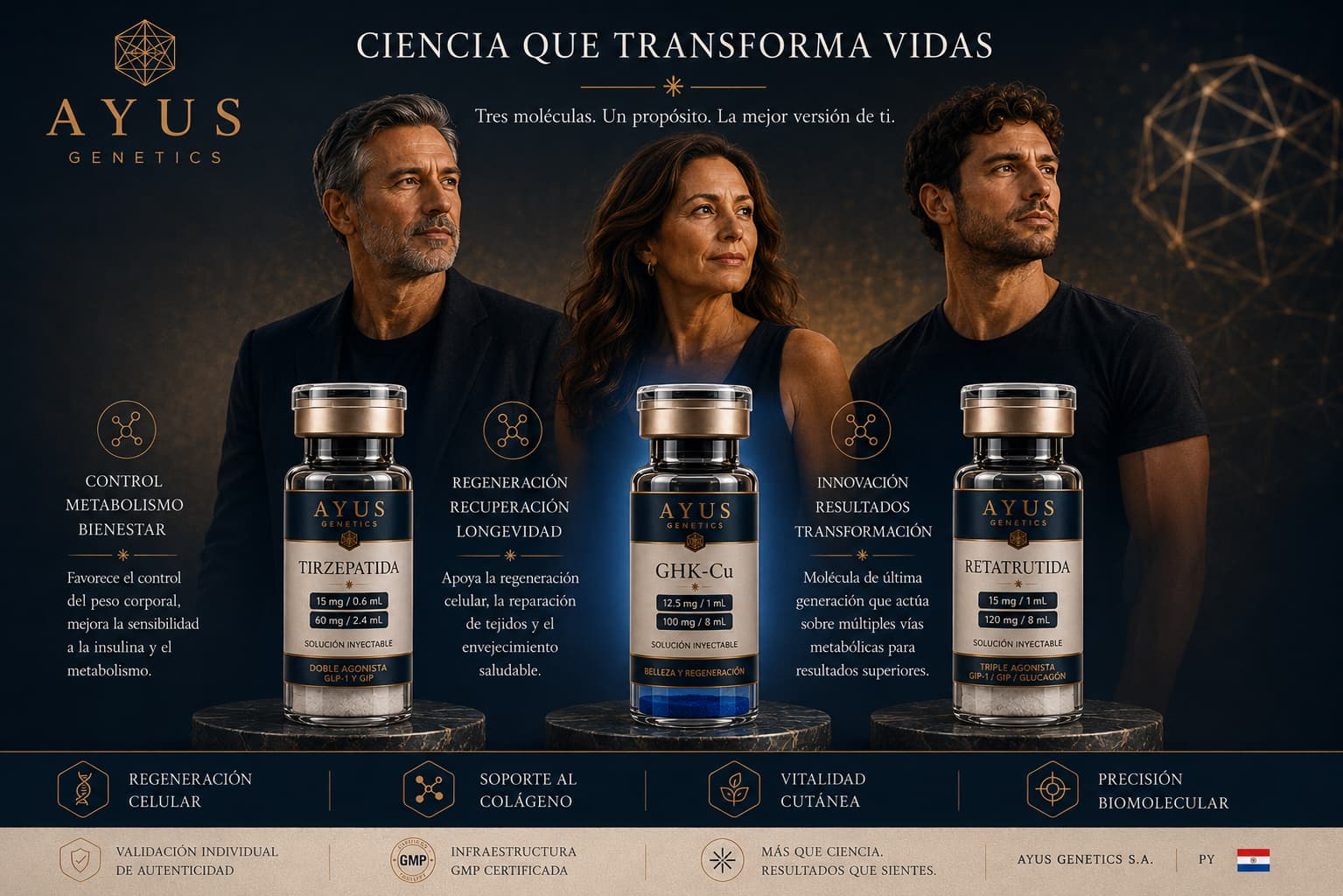 Ciencia que Transforma Vidas — Tres moléculas
